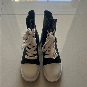 Black and White High-Top Women's Sneakers